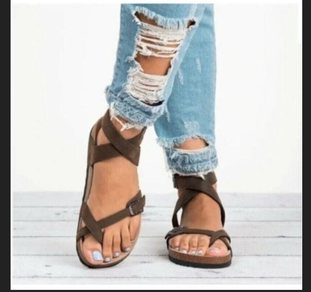 Birkenstock Yara Ankle Strap Sandals Brown Leather Bohemian EU 38- US 7.5-8